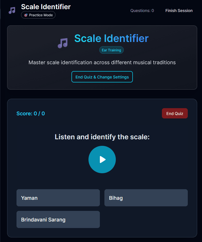 Ear training interface